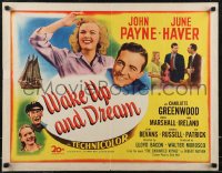 2w0774 WAKE UP & DREAM 1/2sh 1946 great close up smiling art portraits of June Haver & John Payne!