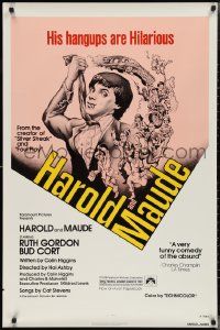 2w0943 HAROLD & MAUDE 1sh R1979 Hal Ashby classic, Ruth Gordon, Bud Cort's hang-ups are hilarious!