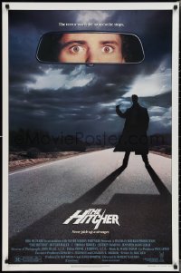 2w0951 HITCHER 1sh 1986 creepy hitchhiker Rutger Hauer, C. Thomas Howell, never pick-up a stranger!