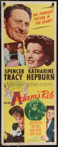 2w0775 ADAM'S RIB insert 1949 Tracy & Katharine Hepburn fight over who wears the pants, ultra rare!
