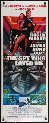 2w0800 SPY WHO LOVED ME insert 1977 great art of Roger Moore as James Bond by Bob Peak!