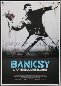 2w0548 BANKSY & THE RISE OF OUTLAW ART Italian 1sh 2020 art of rioter 'throwing' flowers!