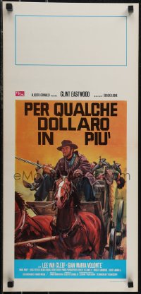 2w0535 FOR A FEW DOLLARS MORE Italian locandina R1970s Leone, art of Clint Eastwood, black title!