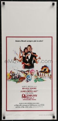 2w0541 OCTOPUSSY Italian locandina 1983 sexy Maud Adams & Roger Moore as James Bond by Daniel Goozee