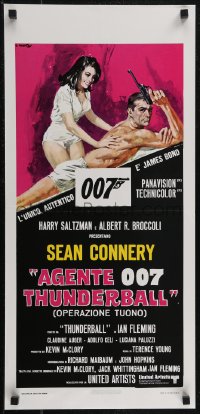 2w0543 THUNDERBALL Italian locandina R1980s art of Sean Connery as James Bond 007 by Ciriello