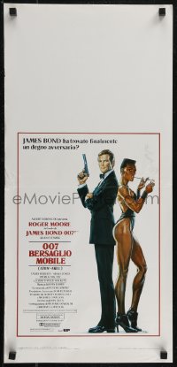 2w0545 VIEW TO A KILL Italian locandina 1985 art of Moore as Bond, Tanya Roberts and Walken by Goozee!