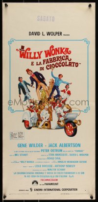 2w0546 WILLY WONKA & THE CHOCOLATE FACTORY Italian locandina 1971 Gene Wilder, it's scrumdidilyumptious!