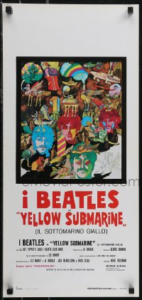 2w0547 YELLOW SUBMARINE Italian locandina R1980s Beatles John, Paul, Ringo & George, different!