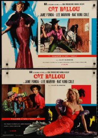 2w0513 CAT BALLOU set of 9 Italian 19x27 pbustas 1965 sexy cowgirl Jane Fonda, Best Actor Lee Marvin!