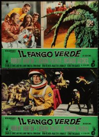 2w0517 GREEN SLIME set of 8 Italian 18x27 pbustas 1969 classic cheesy sci-fi movie, great images of monster!