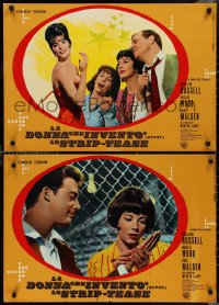 2w0524 GYPSY set of 4 Italian 19x27 pbustas 1963 Natalie Wood, Rosalind Russell & Karl Malden!