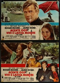 2w0509 LIVE & LET DIE set of 10 Italian 18x26 pbustas 1973 Roger Moore as Bond, sexy Jane Seymour!