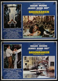 2w0520 MOONRAKER set of 8 Italian 18x26 pbustas 1979 images of Roger Moore as James Bond!