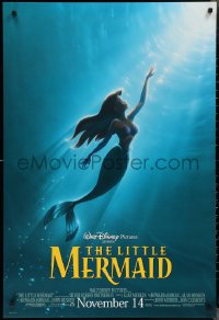 2w1014 LITTLE MERMAID advance DS 1sh R1997 Ariel swimming to the surface, Disney underwater cartoon!