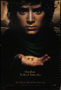 2w1017 LORD OF THE RINGS: THE FELLOWSHIP OF THE RING teaser 1sh 2001 J.R.R. Tolkien, one ring!