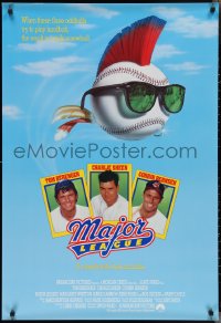 2w1025 MAJOR LEAGUE int'l 1sh 1989 Charlie Sheen, Tom Berenger, wacky art of baseball with mohawk!