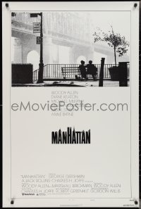 2w1027 MANHATTAN style B 1sh 1979 classic image of Woody Allen & Diane Keaton by bridge!