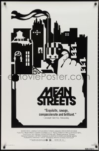 2w1033 MEAN STREETS 1sh 1973 Scorsese, Robert De Niro, Keitel, alternate black & white artwork!