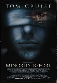 2w1038 MINORITY REPORT advance style A 1sh 2002 Steven Spielberg, close-up image of Tom Cruise!