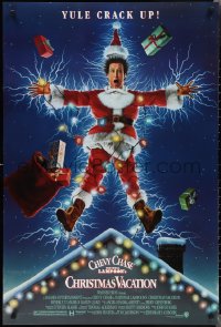 2w1043 NATIONAL LAMPOON'S CHRISTMAS VACATION DS 1sh 1989 Consani art of Chevy Chase, yule crack up!