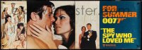 2w0002 SPY WHO LOVED ME paper banner 1977 different images of Roger Moore as James Bond & villains!