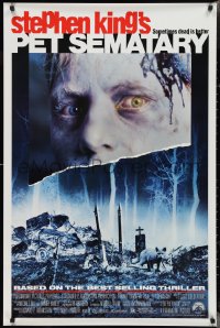 2w1059 PET SEMATARY 1sh 1989 Stephen King's best selling thriller, cool graveyard image!