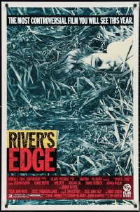 2w1091 RIVER'S EDGE 1sh 1986 Keanu Reeves, Glover, most controversial film you will see this year!