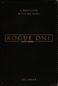 2w1097 ROGUE ONE teaser DS 1sh 2016 Star Wars Story, classic title design over black background!