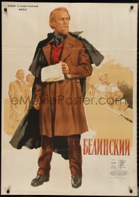 2w0406 BELINSKIY Russian 29x41 1953 cool historical biopic about the Russian critic, Zelenski art!