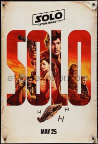 2w1117 SOLO teaser DS 1sh 2018 A Star Wars Story, Ehrenreich, Clarke, Harrelson, art of top cast!