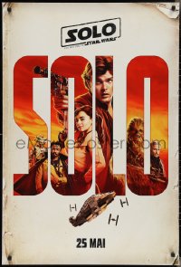 2w1119 SOLO int'l French language teaser DS 1sh 2018 A Star Wars Story, Howard, art of cast!