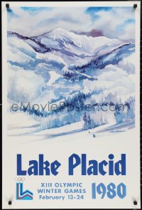 2w0278 1980 WINTER OLYMPICS 24x37 special poster 1980 Gallucci art of mountains, February 13-24!