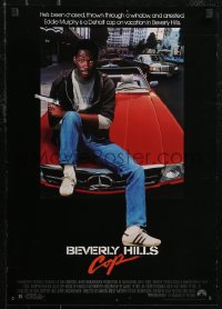 2w0281 BEVERLY HILLS COP 17x24 special poster 1984 Eddie Murphy sitting on red Mercedes, rare!