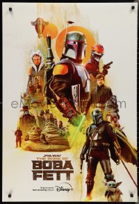 2w0738 BOOK OF BOBA FETT DS tv poster 2022 Walt Disney, great image of the bounty hunter & cast!