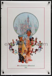 2w0268 DISNEYLAND 20x30 special poster 1988 Merry Christmas, handed out to employees!