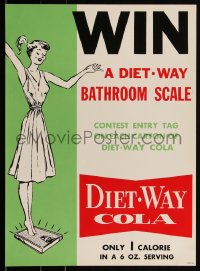 2w0129 DOUBLE COLA COMPANY 16x22 advertising poster 1960s win a Diet-Way bathroom scale!