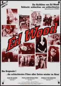 2w0113 ED WOOD 24x33 German film festival poster 1990s Glen or Glenda, Plan 9, many wacky images!