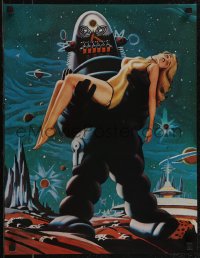 2w0296 FORBIDDEN PLANET 2-sided 17x22 special poster 1970s Robby the Robot carrying sexy Anne Francis