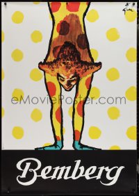 2w0035 J.P. BEMBERG 38x58 Italian advertising poster 1950s clown doing handstand by Rene Gruau!