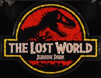 2w0041 JURASSIC PARK 2 35x45 special poster 1997 Spielberg, logo with T-Rex over red background!