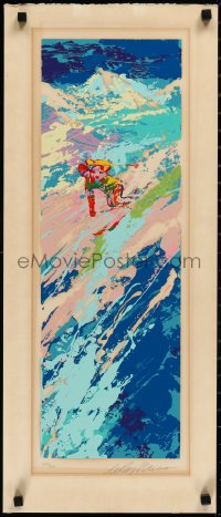 2w0245 LEROY NEIMAN signed #162/300 12x29 art print 1979 by the artist, colorful downhill skier art!