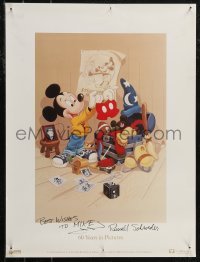 2w0303 MICKEY MOUSE signed 18x24 special poster 1990s by Russell Schroeder, 60 Years in Pictures!
