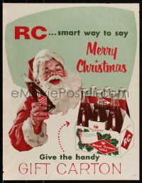 2w0133 RC COLA 17x22 advertising poster 1950s Santa Claus and special window carton, ultra rare!