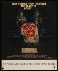 2w0309 RETURN OF THE LIVING DEAD 16x20 special poster 1985 punk rock zombies by tombstone ready to party!