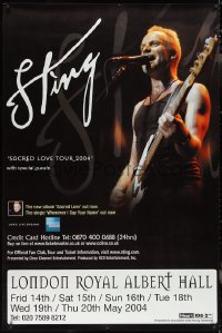 2w0058 STING 40x60 English music poster 2004 Sacred Love tour, singing at mic with guitar!