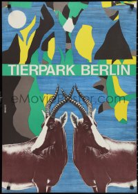 2w0164 TIERPARK BERLIN 23x32 East German special poster 1977 Axel Bengs art of the blesbok!