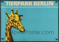 2w0162 TIERPARK BERLIN 23x32 East German special poster 1970s close-up art of giraffe, ultra rare!