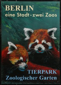 2w0153 TIERPARK BERLIN 17x24 German special poster 2001 Reiner Zieger art of red pandas, ultra rare!
