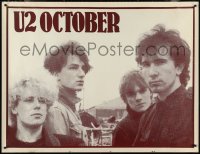 2w0061 U2 41x53 music poster 1981 Bono, The Edge, Adam Clayton & Larry Mulin Jr. for October!