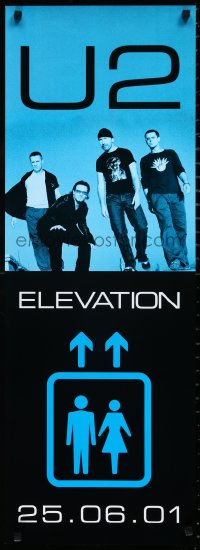 2w0151 U2 14x39 Australian music poster 2001 Bono, The Edge, Clayton, Mulin, Elevation, great design